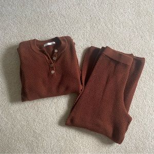 Large Rust Knit Set